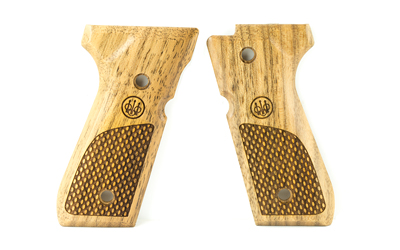 BRE00219_1.jpg BERETTA GRIPS 92 96 WOOD OVAL CHKRNG