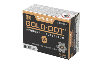 CCI23602GD_3.jpg SPR GOLD DOT 25ACP 35GR HP 20/200